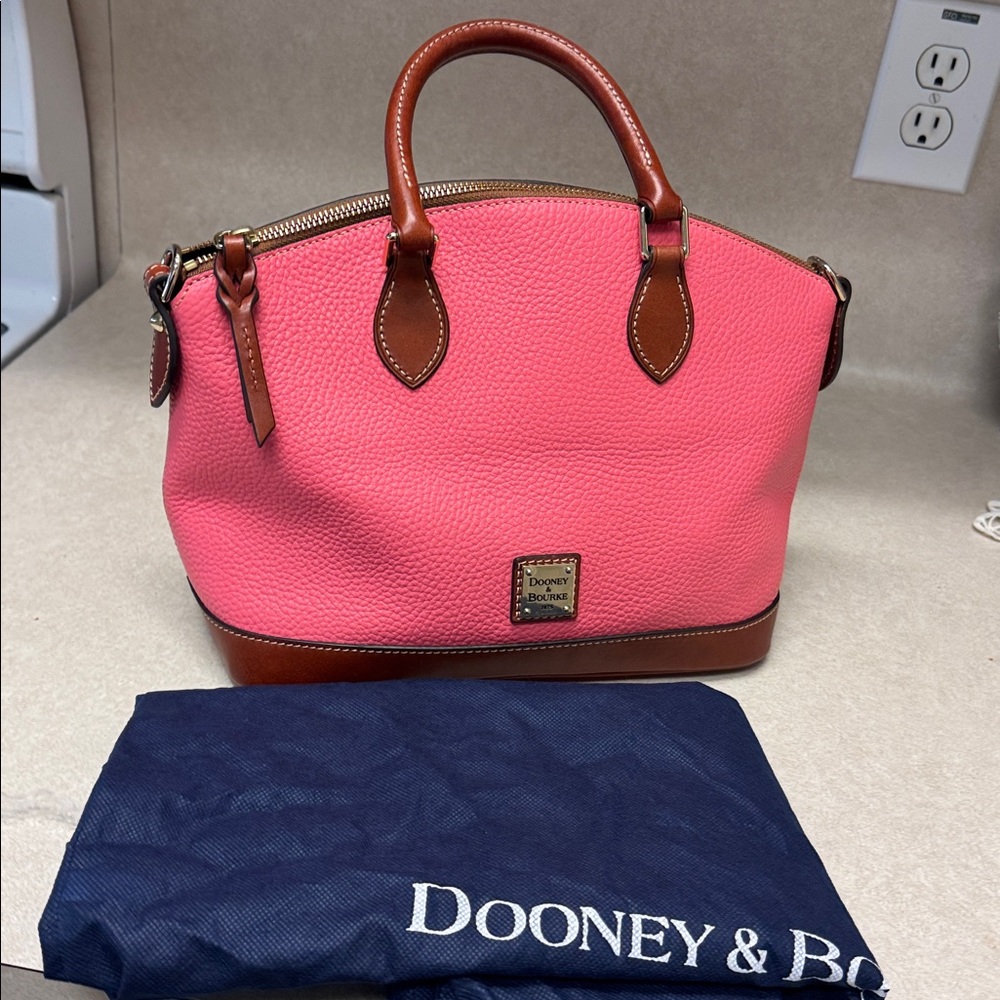 Dooney & Bourke Pink and Brown Satchel - Picture 3 of 6